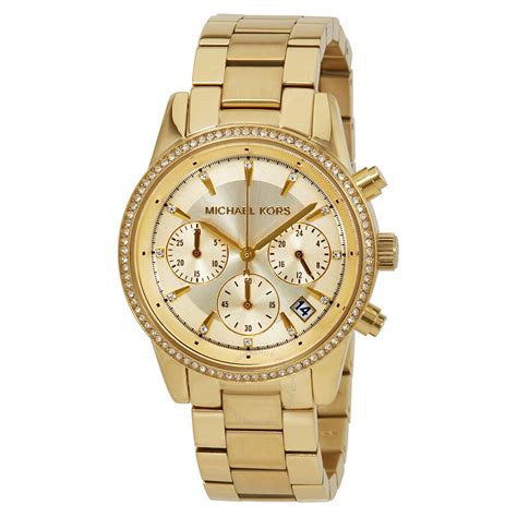 gold watch ladies michael kors|Michael Kors Watch with diamonds.